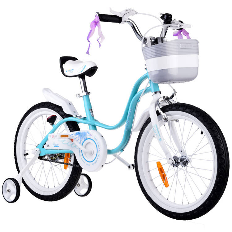 Vaikiškas dviratis 18" su papildomais ratais, žydras, Royal Baby цена и информация | Triratukai | pigu.lt
