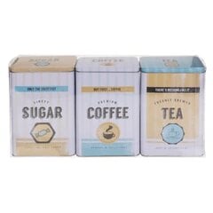 Retro stiliaus kavos, arbatos ir cukraus metalinė dėžutė Geltono ir Mėlynos spalvų - Iš Lūšnyno Pasaulio kaina ir informacija | Išskirtiniai maisto gaminimo prietaisai | pigu.lt