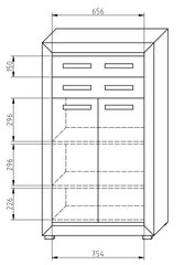 2 durų komoda su 2 stalčiais SA - K1 kaina ir informacija | Komodos | pigu.lt