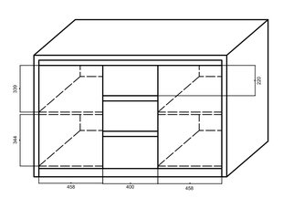 2 durų komoda su stalčiais KT - K 3 kaina ir informacija | Komodos | pigu.lt