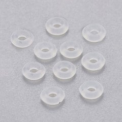 Intarpas Karoliukai, Plastikiniai, Spurga, skaidrūs, 3.5x0.8mm, 10 vnt kaina ir informacija | Papuošalų gamybai, vėrimui | pigu.lt