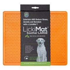 Laižymo kilimėlis LickiMat Dog Soother XL, oranžinis цена и информация | Миски, ящики для корма | pigu.lt