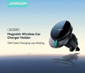 Automobilinis laikiklis-įkroviklis Joyroom JR-ZS409 MagSafe 15W juodas kaina ir informacija | Krovikliai telefonams | pigu.lt