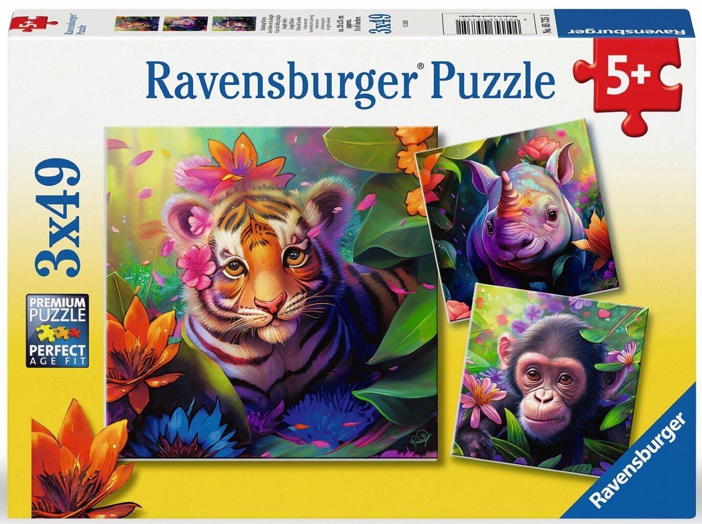 galvosūkis ravensburger 3x49 vnt džiunglių vaikai kaina ir informacija | Dėlionės (puzzle) | pigu.lt