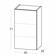 Viršutinė virtuvės spintelė NOVO 40 cm, balta matinė цена и информация | Кухонные шкафчики | pigu.lt