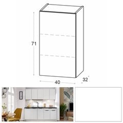 Viršutinė virtuvės spintelė NOVO 40 cm, balta matinė kaina ir informacija | Virtuvinės spintelės | pigu.lt