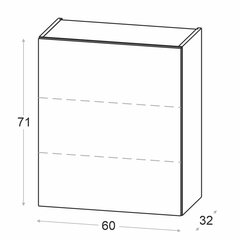 Viršutinė virtuvės spintelė NOVO 60 cm, matinė balta цена и информация | Кухонные шкафчики | pigu.lt