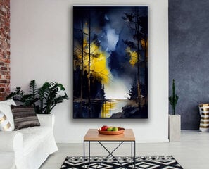 Paveikslas Ant Drobės naktinio ežero akvarelės 80x110 cm цена и информация | Репродукции, картины | pigu.lt