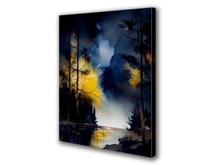 Paveikslas Ant Drobės naktinio ežero akvarelės 80x110 cm цена и информация | Репродукции, картины | pigu.lt