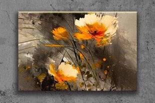 Paveikslas Ant Drobės pilkos gėlės minimalizmas 140x90 cm kaina ir informacija | Reprodukcijos, paveikslai | pigu.lt