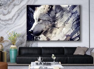 Paveikslas Ant Drobės vilko menas pilka 90x60 cm цена и информация | Репродукции, картины | pigu.lt