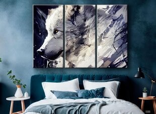 Paveikslas Ant Drobės vilko menas pilka 150x70 cm цена и информация | Репродукции, картины | pigu.lt