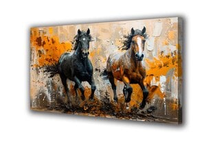 Paveikslas Ant Drobės bėgančių arklių menas 140x90 cm цена и информация | Репродукции, картины | pigu.lt