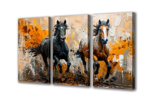 Paveikslas Ant Drobės bėgančių arklių menas 150x70 cm цена и информация | Репродукции, картины | pigu.lt