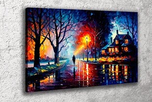 Paveikslas Ant Drobės naktinio miesto meno spalva 150x70 cm цена и информация | Репродукции, картины | pigu.lt