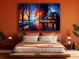 Paveikslas Ant Drobės naktinio miesto meno spalva 160x80 cm цена и информация | Репродукции, картины | pigu.lt