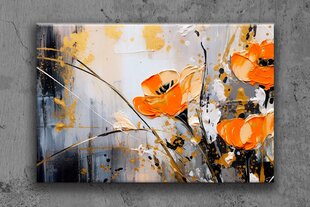 Paveikslas Ant Drobės aukso meno gėlės 100x70 cm цена и информация | Репродукции, картины | pigu.lt