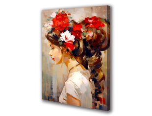 Paveikslas Ant Drobės gėlės plaukuose 50x70 cm цена и информация | Репродукции, картины | pigu.lt