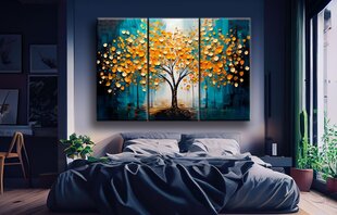 Paveikslas Ant Drobės aukso medžio tekstūra 150x110 cm цена и информация | Репродукции, картины | pigu.lt