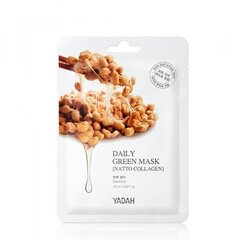 YADAH - Daily Green Mask Natto Collagen, 25ml - drėkinanti ir stangrina lakštinė kaukė kaina ir informacija | Veido kaukės, paakių kaukės | pigu.lt