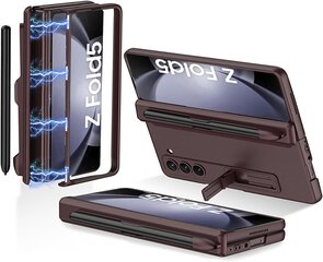 "Miimall" Dėklas "Samsung Galaxy Z Fold 5" - Rudas Dėklas Su Vyrių Apsauga kaina ir informacija | Telefono dėklai | pigu.lt