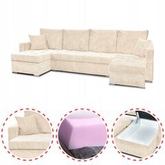 Bonito BIG sofa-lova su miegamąja funkcija Šeimos baldai velvetinė smėlio spalvos kaina ir informacija | Lovos | pigu.lt