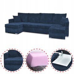 Bonito BIG sofa-lova su miegamąja funkcija Šeimos baldai velvetinė tamsiai mėlyna kaina ir informacija | Lovos | pigu.lt