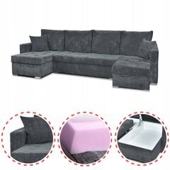 "Bonito BIG" sofa-lova su miegamąja funkcija Šeimos baldai velvetinė pilka kaina ir informacija | Lovos | pigu.lt