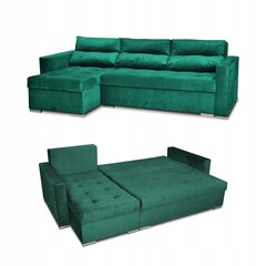 Varius sofa lova su miegamąja funkcija Šeimos baldai kampinė sofa lova blizgi žalia цена и информация | Кровати | pigu.lt