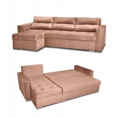 Varius sofa lova su miegamąja funkcija Šeimos baldai kampinė sofa lašišos spalvos rožinė цена и информация | Кровати | pigu.lt