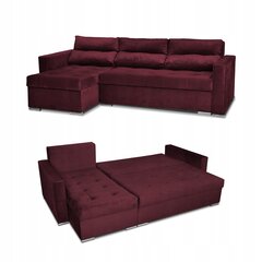 Varius sofa-lova su miegamąja funkcija Šeimos baldai kampinė sofa bordo violetinės spalvos kaina ir informacija | Lovos | pigu.lt