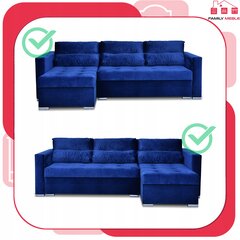 Varius sofa-lova su miegamąja funkcija Šeimos baldai kampinė sofa velvet velvet kaina ir informacija | Lovos | pigu.lt