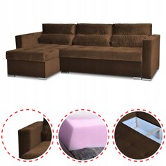 Varius sofa-lova su miegamąja funkcija Šeimos baldai kampinė sofa rudos spalvos цена и информация | Кровати | pigu.lt