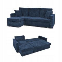 "Bonito" sofa-lova su miegamąja funkcija Šeimos baldai velvetinė tamsiai mėlyna цена и информация | Кровати | pigu.lt