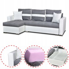 "Figo" sofa-lova su miegamąja funkcija Šeimos baldai balta ir pilka цена и информация | Кровати | pigu.lt