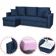 Bella sofa lova sofa lova Šeimos baldai tamsiai mėlynas veliūras цена и информация | Кровати | pigu.lt