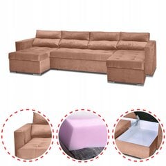 Kampinė sofa Varius BIG sulankstomos sofos-lovos konteineriai Šeimos baldai smėlio spalvos цена и информация | Кровати | pigu.lt