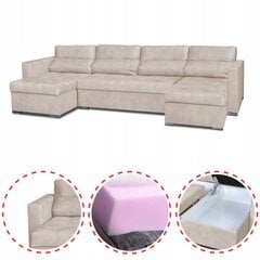 Varius BIG sofa lova f miegamieji konteineriai Šeimos baldai smėlio spalvos veliūras цена и информация | Кровати | pigu.lt