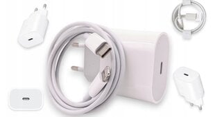 Быстрое зарядное устройство для телефона 20 Вт + кабель 1 м / USB-C - подсветка iphone цена и информация | Зарядные устройства для телефонов | pigu.lt