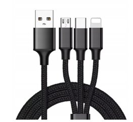 USB - C tipo USB / "microUSB" / Lightning "Lewer" laidų rinkinys kaina ir informacija | Laidai telefonams | pigu.lt