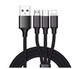 USB - Type C Комплект кабелей USB/microUSB/Lightning "Lewer" цена и информация | Кабели для телефонов | pigu.lt