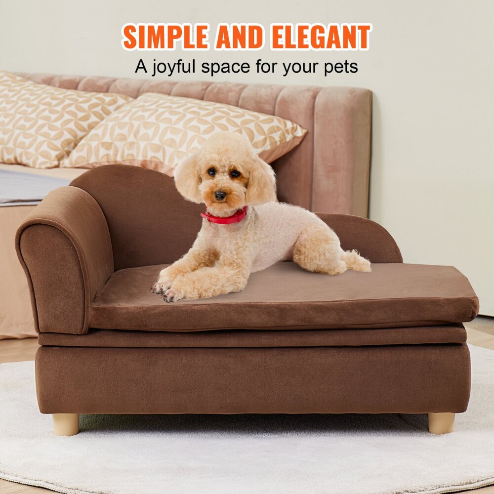 Naminių gyvūnėlių sofa-guolis Vevor, rudas,760x450x415mm kaina ir informacija | Guoliai, pagalvėlės | pigu.lt