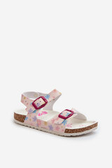 Children's Sandals with Flowers and Buckles Pink Memoria 32118-18 цена и информация | Спортивная обувь, кроссовки для женщин | pigu.lt