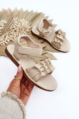 Children's Sandals With Velcro Hearts Beige Havana 26411-18 цена и информация | Спортивная обувь, кроссовки для женщин | pigu.lt