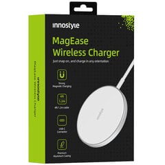 INNOSTYLE MAGEASE INDUKCINIS BELAIDIS ĮKROVIKLIS MAGSAFE IPHONE MAGEASE 15W BALTAS kaina ir informacija | Krovikliai telefonams | pigu.lt