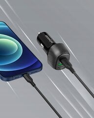 INNOSTYLE POWER ON GALINGAS GREITAS AUTOMOBILINIS ĮKROVIKLIS TELEFONUI 2X USB USB-C 38W JUODAS kaina ir informacija | Krovikliai telefonams | pigu.lt