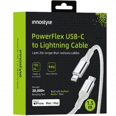 INNOSTYLE USB-C LIGHTNING MFI GREITO ĮKROVIMO KABELIS IPHONE KEVLARUI 2 M kaina ir informacija | Krovikliai telefonams | pigu.lt