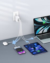 INNOSTYLE SUPER CUBE GALINGAS GREITAS ĮKROVIKLIS GAN TRAVEL EU US UK AU 4X USB USB-C 100W BALTAS kaina ir informacija | Krovikliai telefonams | pigu.lt