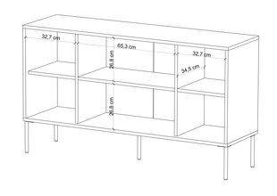 Komoda "Skandica MERLIN", 138 cm, žalia su aukso spalvos detalėmis kaina ir informacija | Komodos | pigu.lt