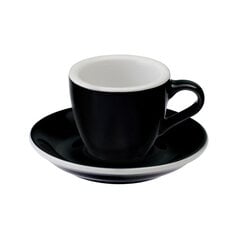 Loveramics Black Egg Espresso Cup and Saucer - емкость 80 мл цена и информация | Стаканы, фужеры, кувшины | pigu.lt